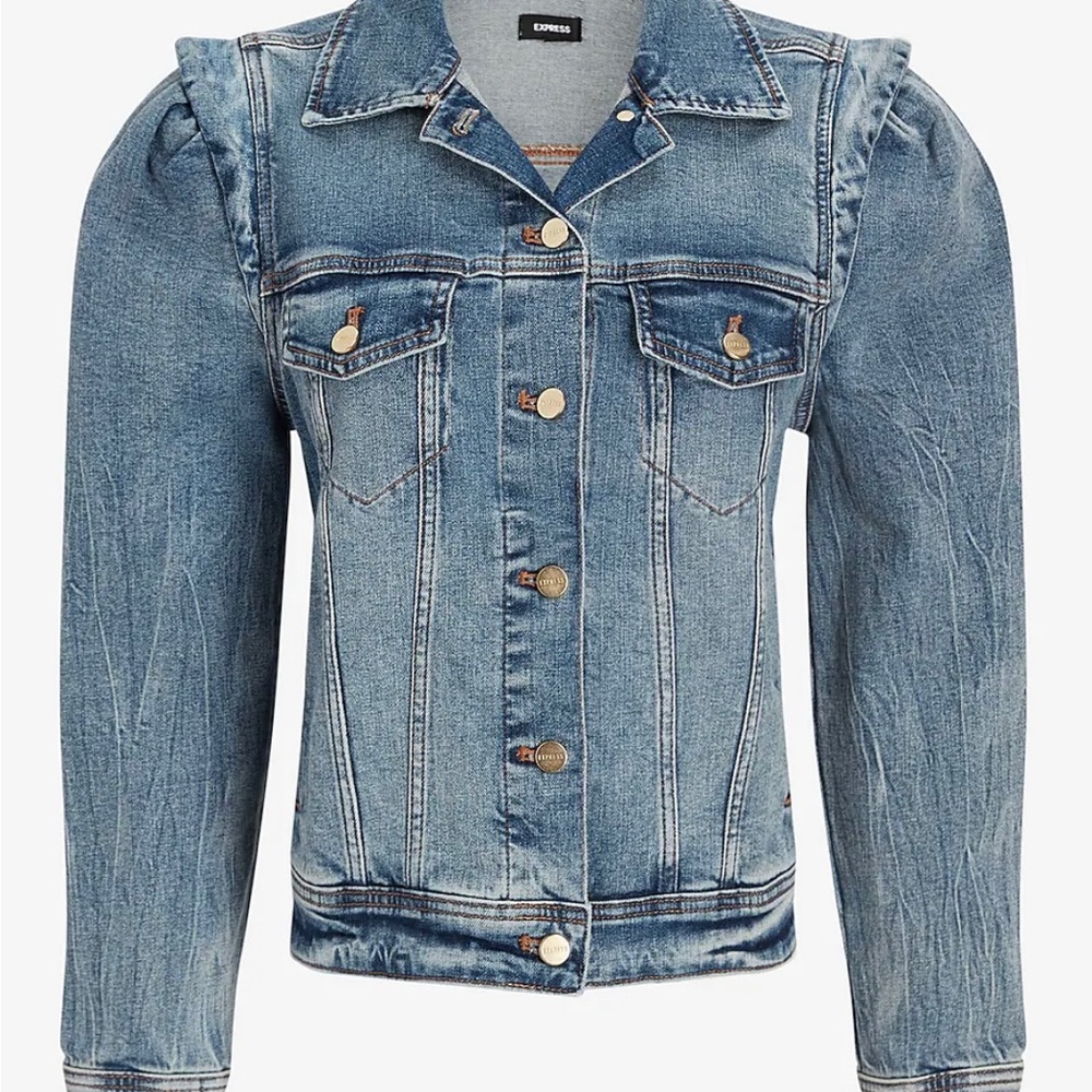 Express Puff Sleeve Denim Jacket. Brand new with tags. Size 2XL